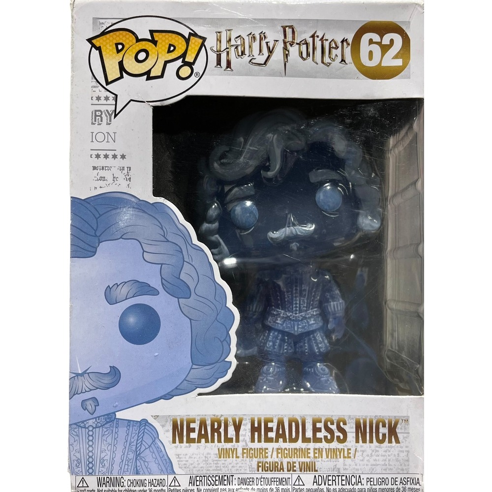 Funko Pop Harry Potter Nearly Headless Nick 62 Translucent Blue Vinyl Figure